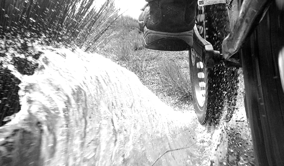 Blasting water off the trails on the fatbike is always good fun :-)