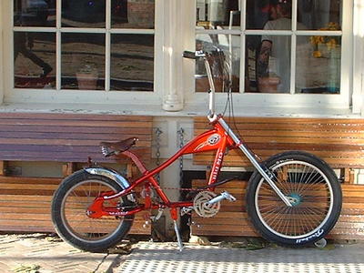 'Big Red' custom cruiser. This one went to the Netherlands to live in the land of bicycles. :-)