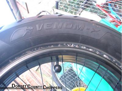 Avon Venom-X motorcycle tyres were used on some of my custom cruiser bicycle builds.