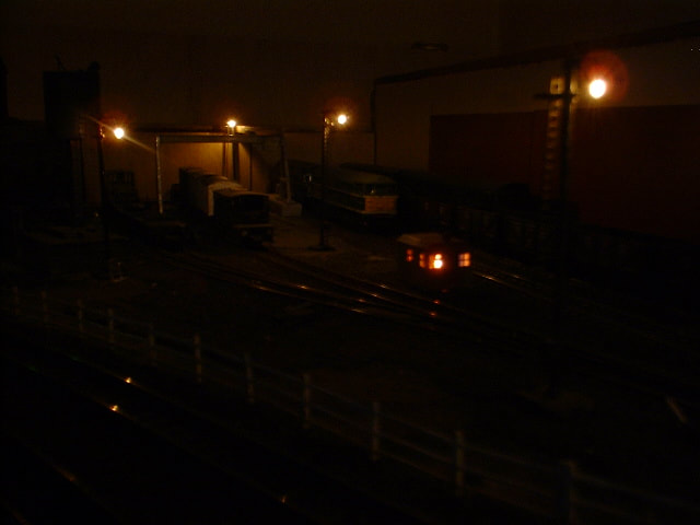 1/148th scale. Stoneybridge West yard by night.